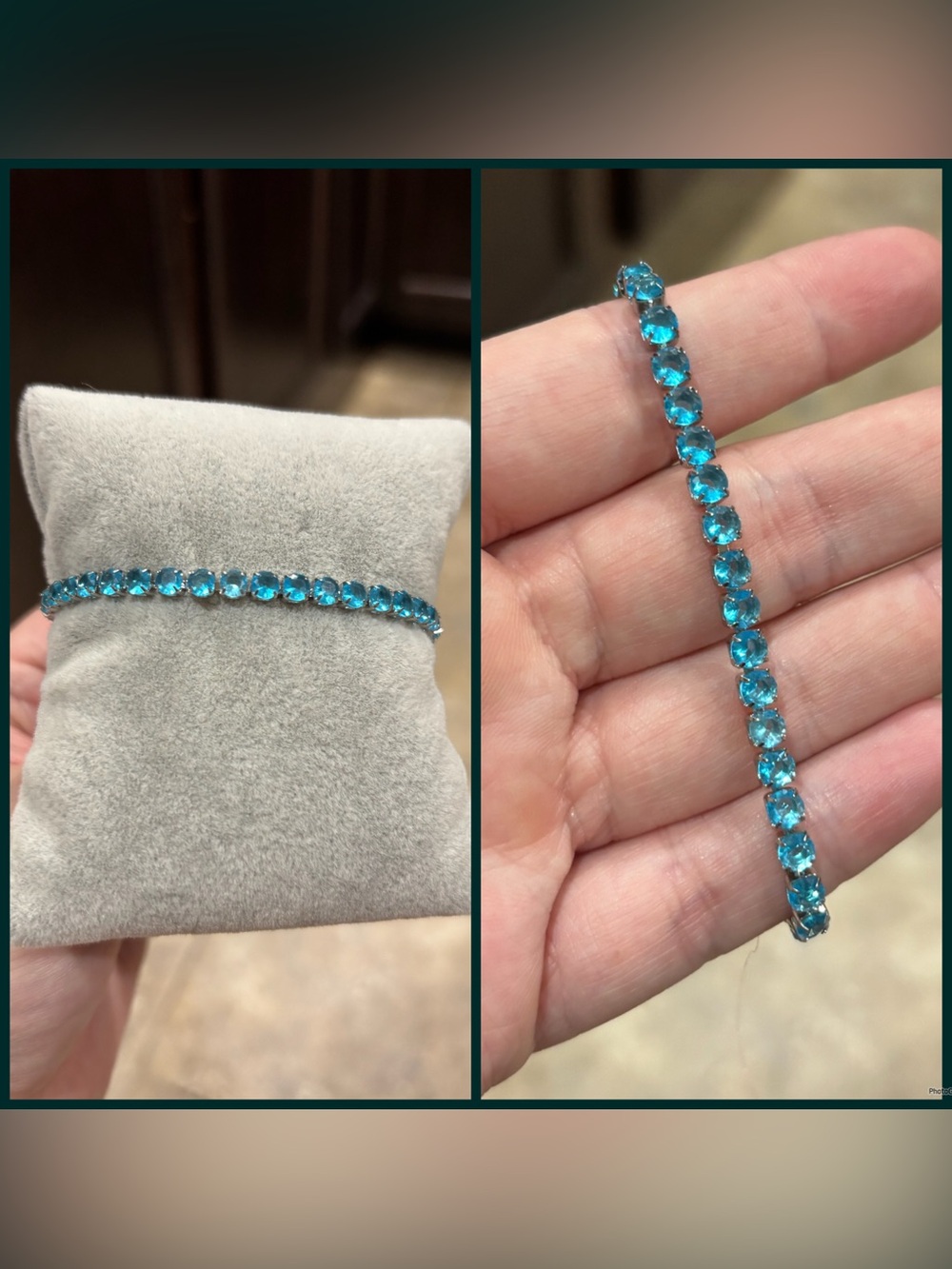 Blue Crystal Tennis Bracelet - Brand
